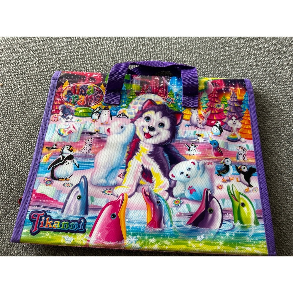 Lisa Frank Tikanni Trifold Portfolio Organizer Rainbow Husky Arctic 2022 Bendon